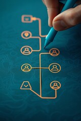 Business team reviewing the companys organizational structure chart in a meeting, organizational structure, corporate hierarchy