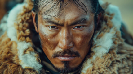 Portrait of a mongolian man