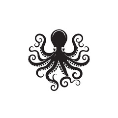 hand drawn octopus silhouette