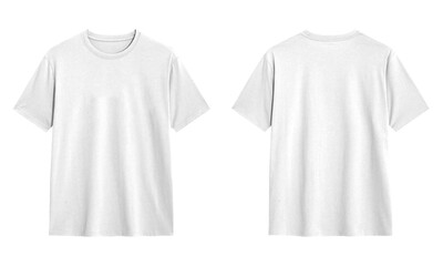 Mock up White t shirt front and back view, Ready for your mock up design transparent template