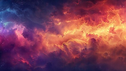 A Colorful Nebula Cloud in the Night Sky. Starry Night Cosmos, Science, Astronomy, Supernova or Galaxy Background Wallpaper.