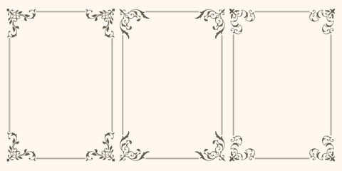 Set of Decorative vintage frames and borders