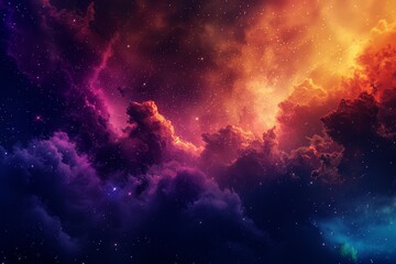 Obraz premium Vibrant Nebula with Stars: Cosmic Fantasy