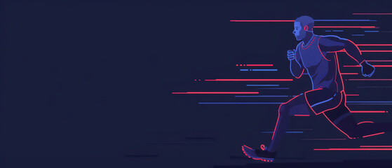 Set and surpass your Fitness Goals using innovative cyber technology, reaching new heights with ample copy space for inspiration