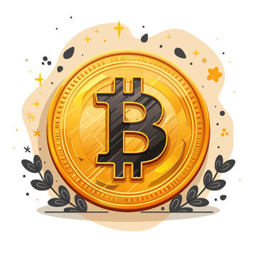 flat vector illustration bitcoin gold coin. Bitcoin or cryptocurrency trading platform with big profit. Trade crypto mobile. Coin transaction illustration in modern style