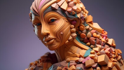 A human figure made of cubics