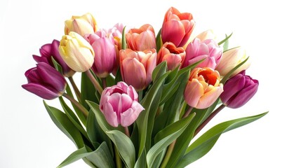 Fototapeta premium Tulip bouquet isolated on white background