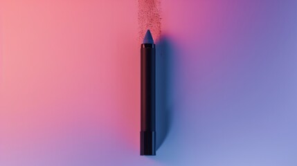Black Eyeliner Pencil On Pink And Blue Gradient Background