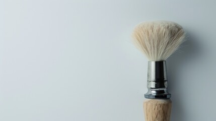 Wooden Handle Shaving Brush on White Background