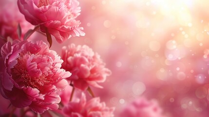 Fototapeta premium Pink Peonies in Soft Sunlight