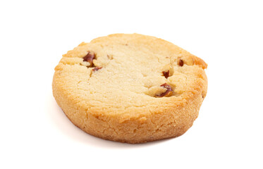 Sweet Round Pecan Butter Shortbread Cookies Isolated on a White Background