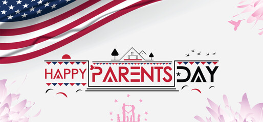 American flag backdrop for Parents' Day celebration