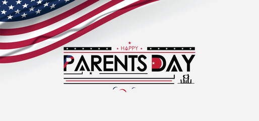 Obraz premium American flag incorporated in Parents Day logo