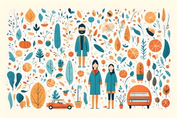 flat vector image on white background,.