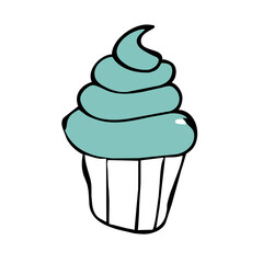 beautiful minimalist graphic A simple, stylized cupcake