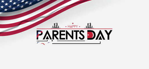 Obraz premium Logo for Parents Day with an American flag