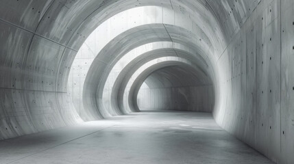 Fototapeta premium Reinforced concrete tunnel structure with side open