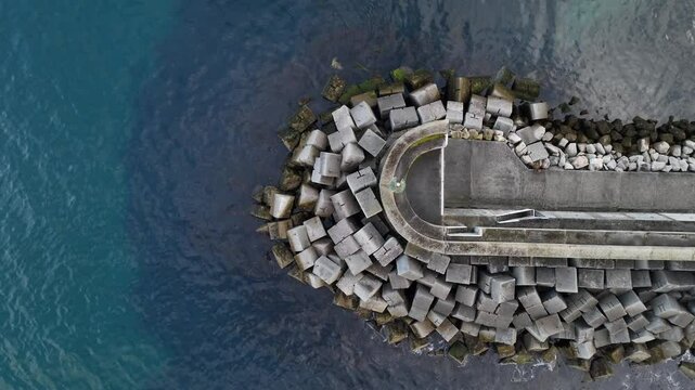 Puerto pesquero de Laxe en Coru&ntilde;a a vista de drone