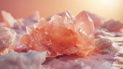 Fototapeta premium Pantone s color pick for this year Himalayan salt rock