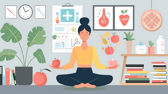 Infographic templates health wellness tips including nutrition guidelines fitness routines mental health strategies and stress management techniques suitable for healthcare blogs and wellness websites