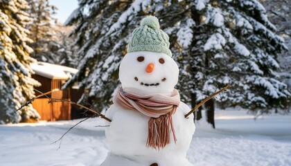 Obraz premium snowman in the snow