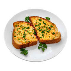 Cheesy british toast on transparent background