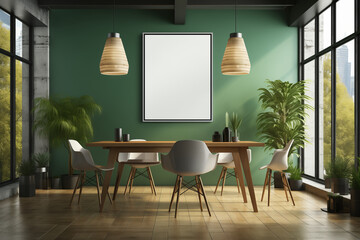 Dans une salle &agrave; manger luxueuse, une table en bois entour&eacute;e de chaises &eacute;l&eacute;gantes, baign&eacute;e de lumi&egrave;re naturelle, cr&eacute;e une atmosph&egrave;re chaleureuse et raffin&eacute;e.
