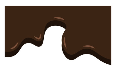 Chocolate drops border cartoon. Vector illustration.