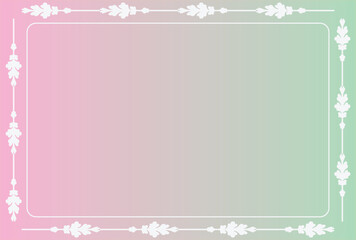 Pastel Gradient Background with elegant frame, template for invitations, leaflets and greeting cards. Vector illustration. Gradient background, Print	
