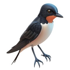 Fototapeta premium Swallow 3D cartoon isolated whitebackground 