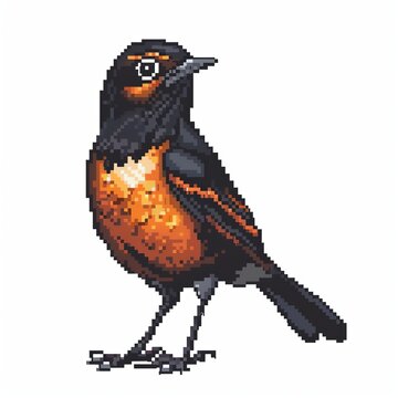 recommend clip art: Thrushe 8-bit cartoon isolated whitebackground 