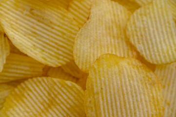 crispy potato chips snack texture background