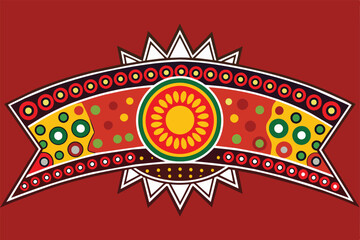 Ethnic ikat seamless pattern traditional. Carpet tribal style. Aztec ornament print. Red, yellow, green, white background. Design for illustration, fabric, clothing, rug, textile, batik, embroidery.