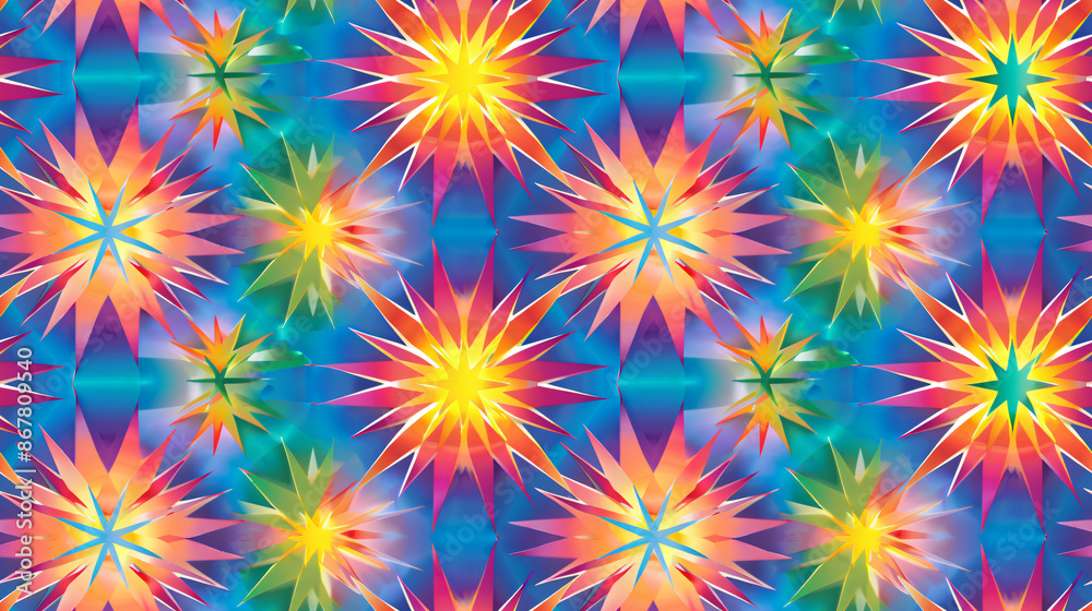 Fototapete colorful geometric shapes in an abstract background create a seamless pattern, ideal for adding a mo