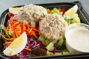A view of a tuna salad.