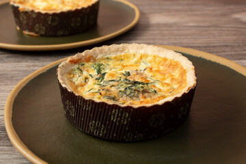 A view of a quiche lorraine.