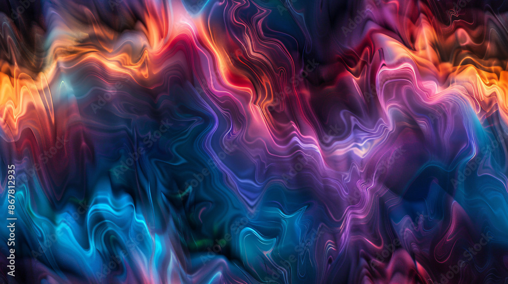 Poster Vibrant abstract waves creating a textured backdrop