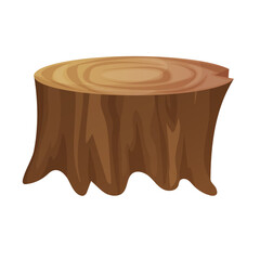 Stump, drawing of a stump. hemp vector illustration. Single stump design