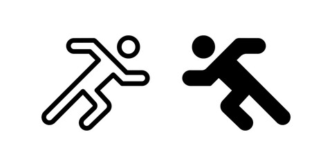 man fast run icon set, rush icon. vector illustration color editable