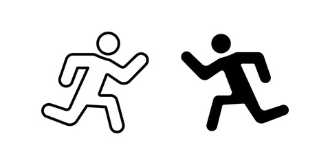 man fast run icon set, rush icon. vector illustration color editable