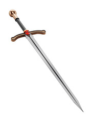 Sword isolated on transparent background. 3D illustration