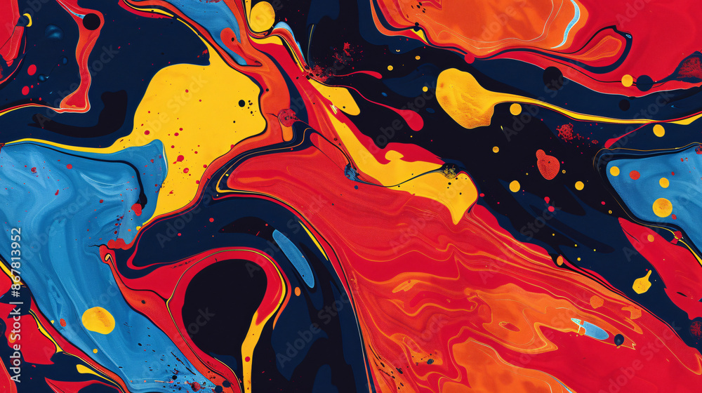 Poster Abstract composition showcasing a vivid fusion of colors for an enchanting visual spectacle