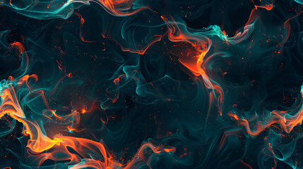 Fototapeta premium Colorful smoke creates an abstract background with flowing and glowing particles