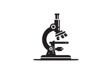 Laboratory Practice Line Icon Design. Microscope. Laboratory equipment vector silhouette illustration