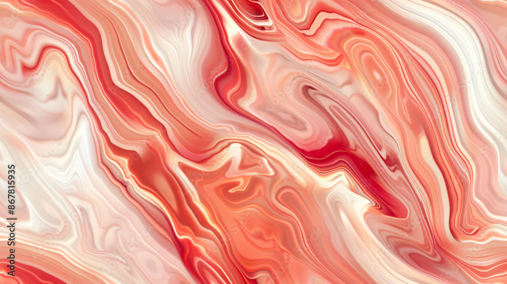 Aufkleber abstract red and white fluid art background forming diagonal lines