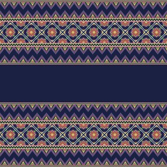 Traditional seamless pattarn. Geometric ethnic pattern on blue background