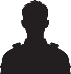 A Man Straight Portrait Vector Silhouette logo Art