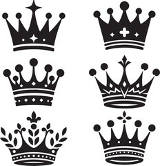 King Crown Prince Crown Vector Silhouette logo Art