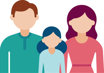 Obraz premium A family of three people, a man and two children, are standing together
