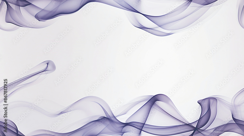 Poster Purple wave abstract background on a white backdrop creating a border pattern